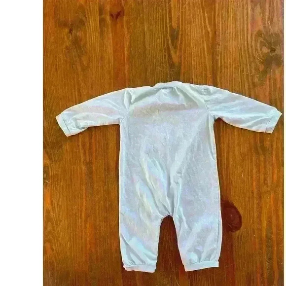 3 Sisters Infant Boys Winter Deer and Tree Design Baby Blue Romper,9 months - Picture 6 of 6